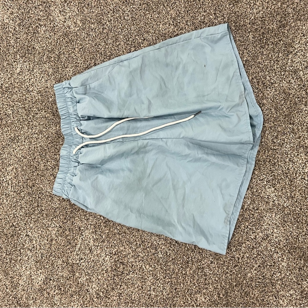 blue shorts